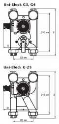 Литые насосные группы UNI-Block G3, G4 из чугуна <br>со встроенным насосом UPC или UPE и межосевым расстоянием 90 мм - фото 4