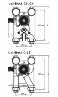 Литые насосные группы UNI-Block G, G3, G4 из чугуна <br>со встроенным насосом UPC или UPE и межосевым расстоянием 120 мм - фото 4